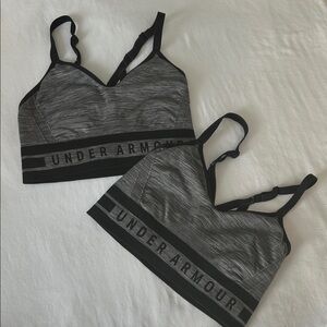 Under Armour Heathered Gray and Black Sports Bra Set of 2 sz M